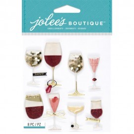 Jolee's. Wine glass & bottle