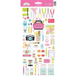 Icons stickers. Cute & crafty