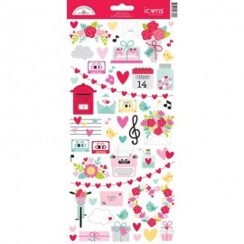Icons Stickers. Love Notes